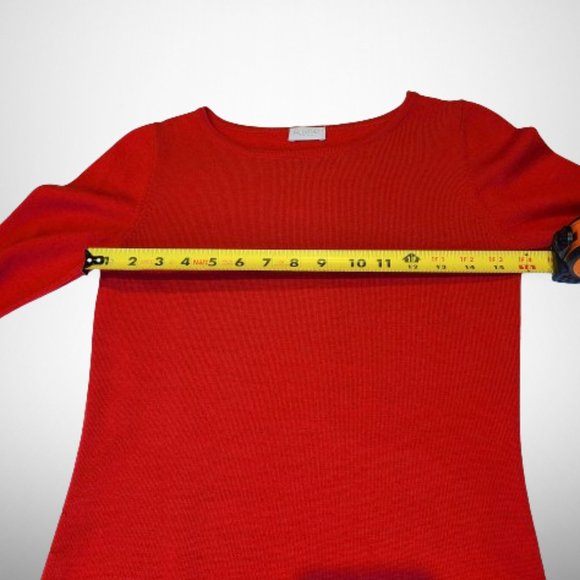 VALENTINO GARAVANI STUNNING BRIGHT RED SWEATER WITH BELL PLEATED SLEEVES - Picture 12 of 16